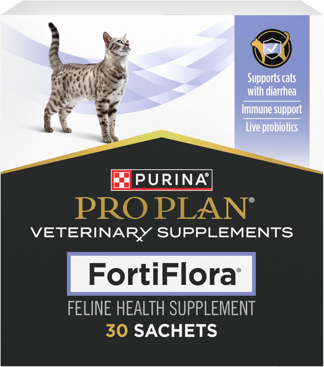 Purina Pro Plan FortiFlora Cat Probiotic Supplement | Veterinary Diet Digestive Support Powder | 30 Sachets