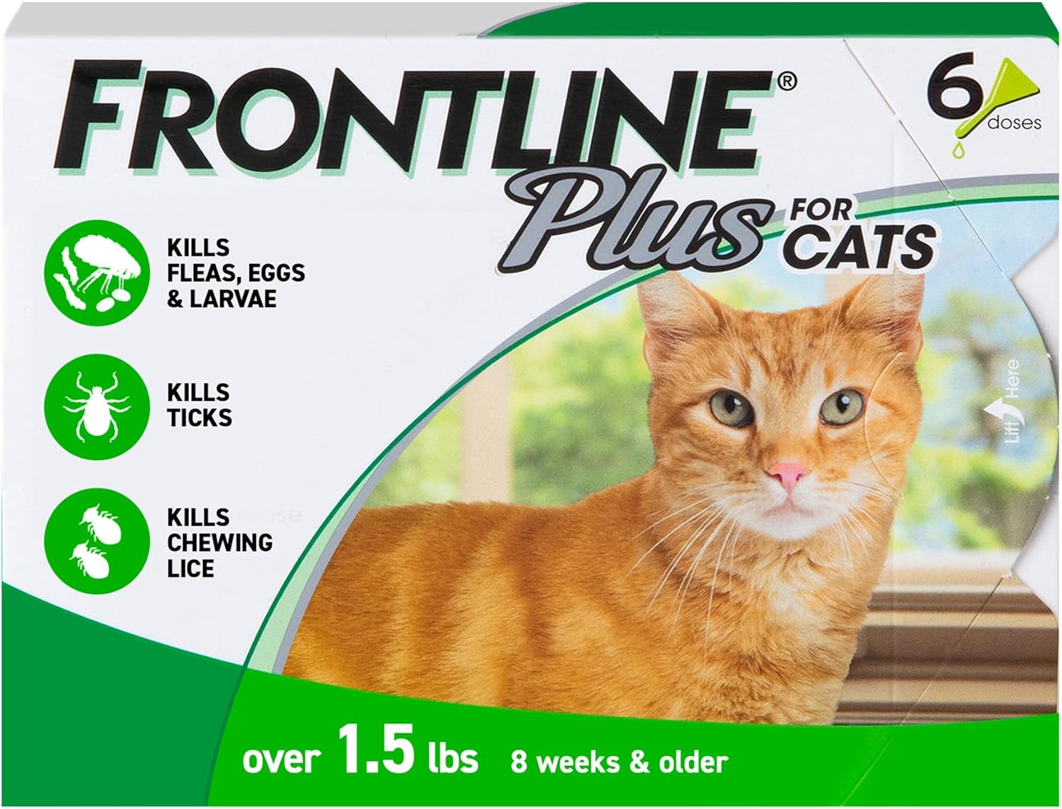 Frontline Plus for Cats & Kittens | Flea & Tick Spot-On Prevention | 6 Month Supply, 6 Treatments